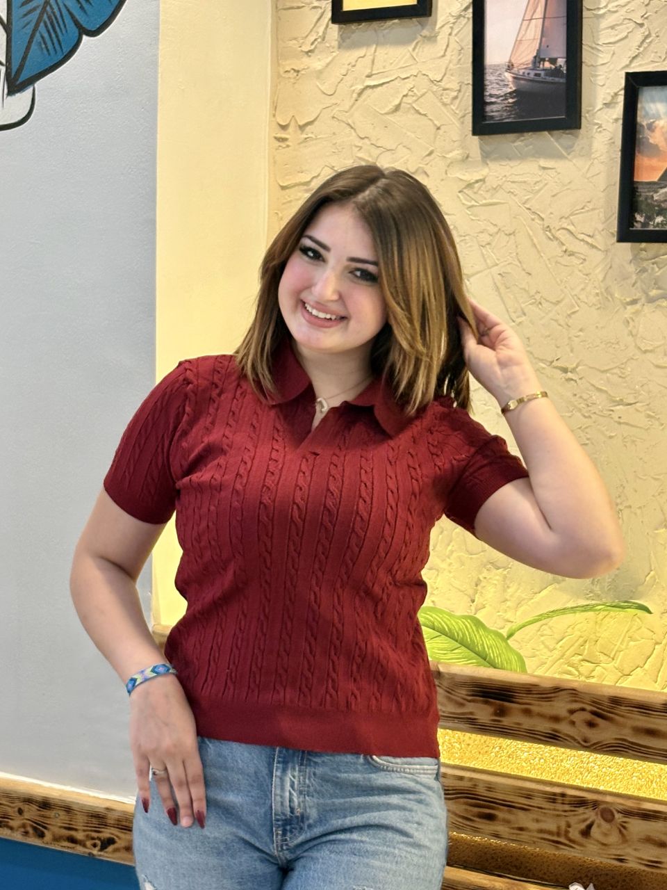 Classic Cable-Knit Short-Sleeve Polo