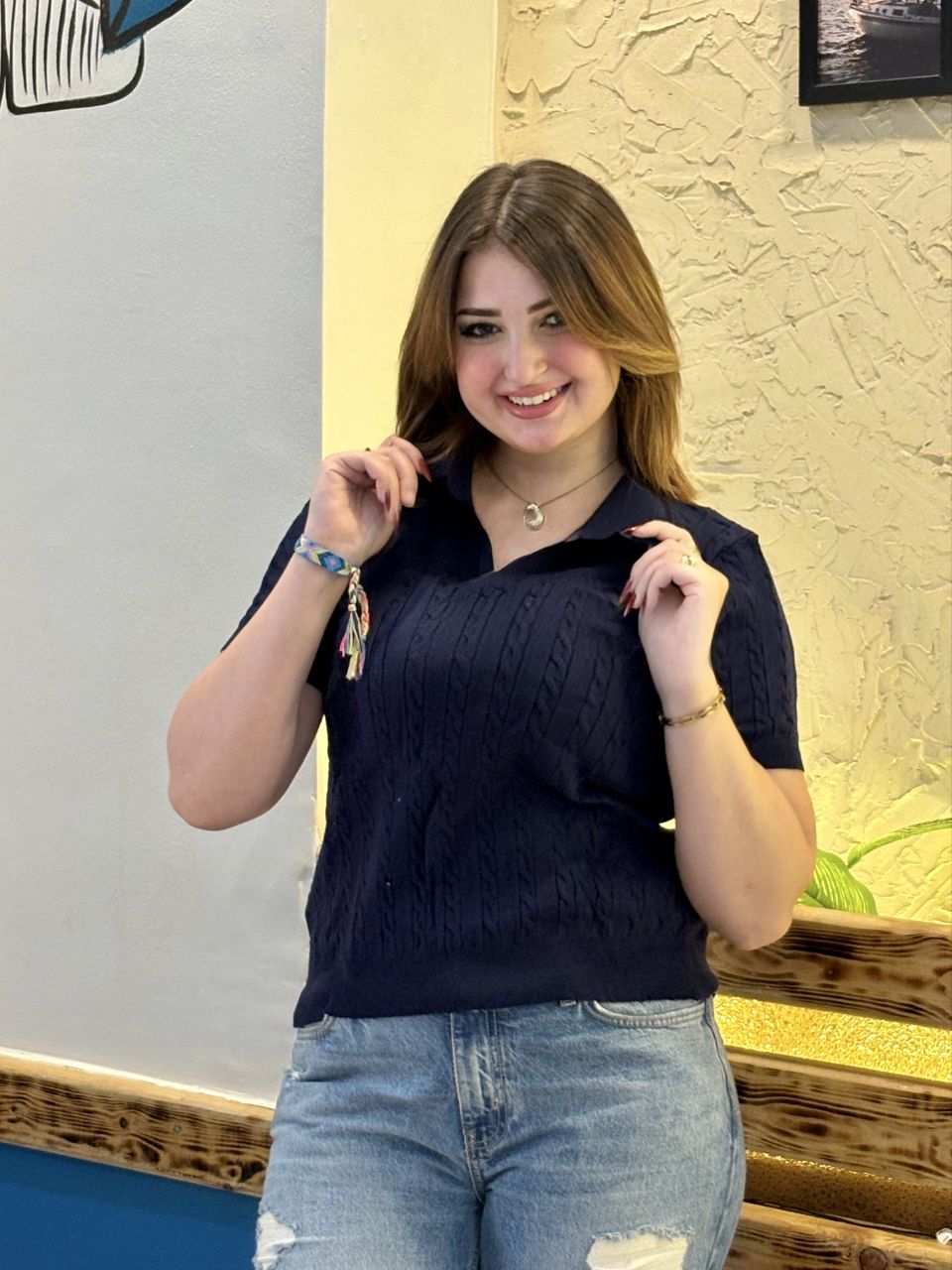Classic Cable-Knit Short-Sleeve Polo