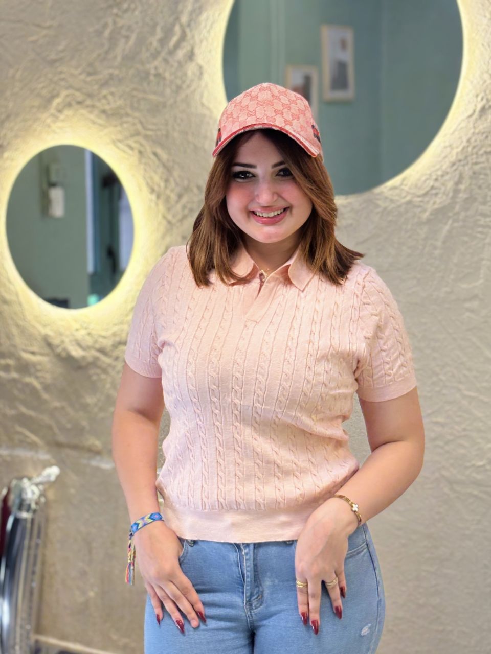 Classic Cable-Knit Short-Sleeve Polo