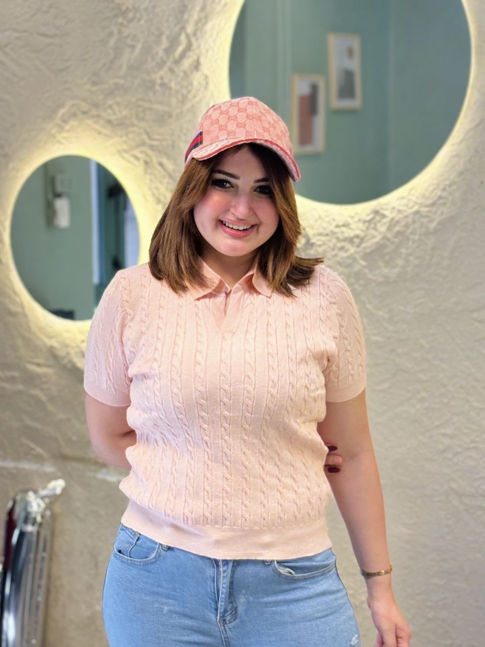 Classic Cable-Knit Short-Sleeve Polo
