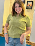 Classic Cable-Knit Short-Sleeve Polo