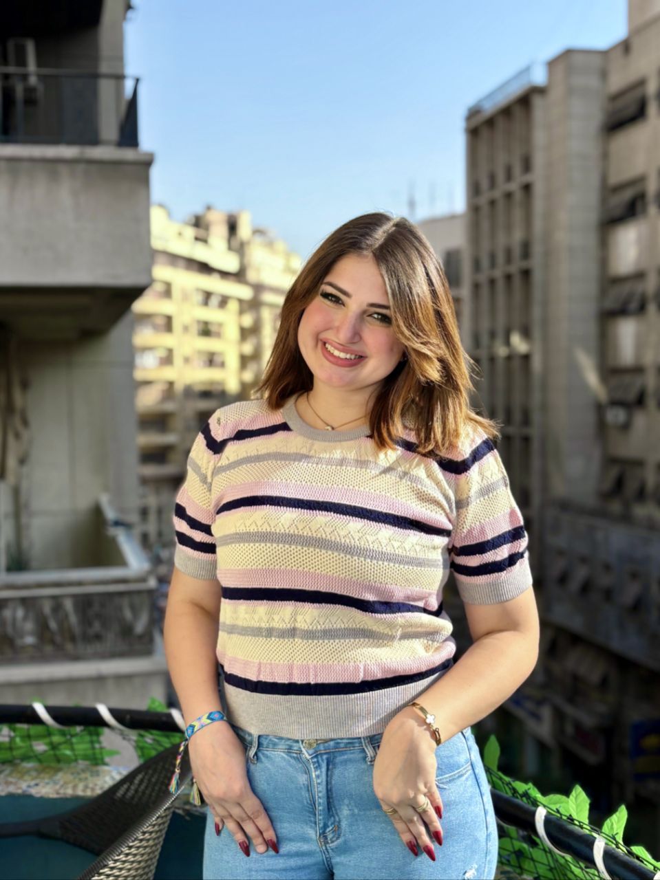 Casual Striped Texture Top