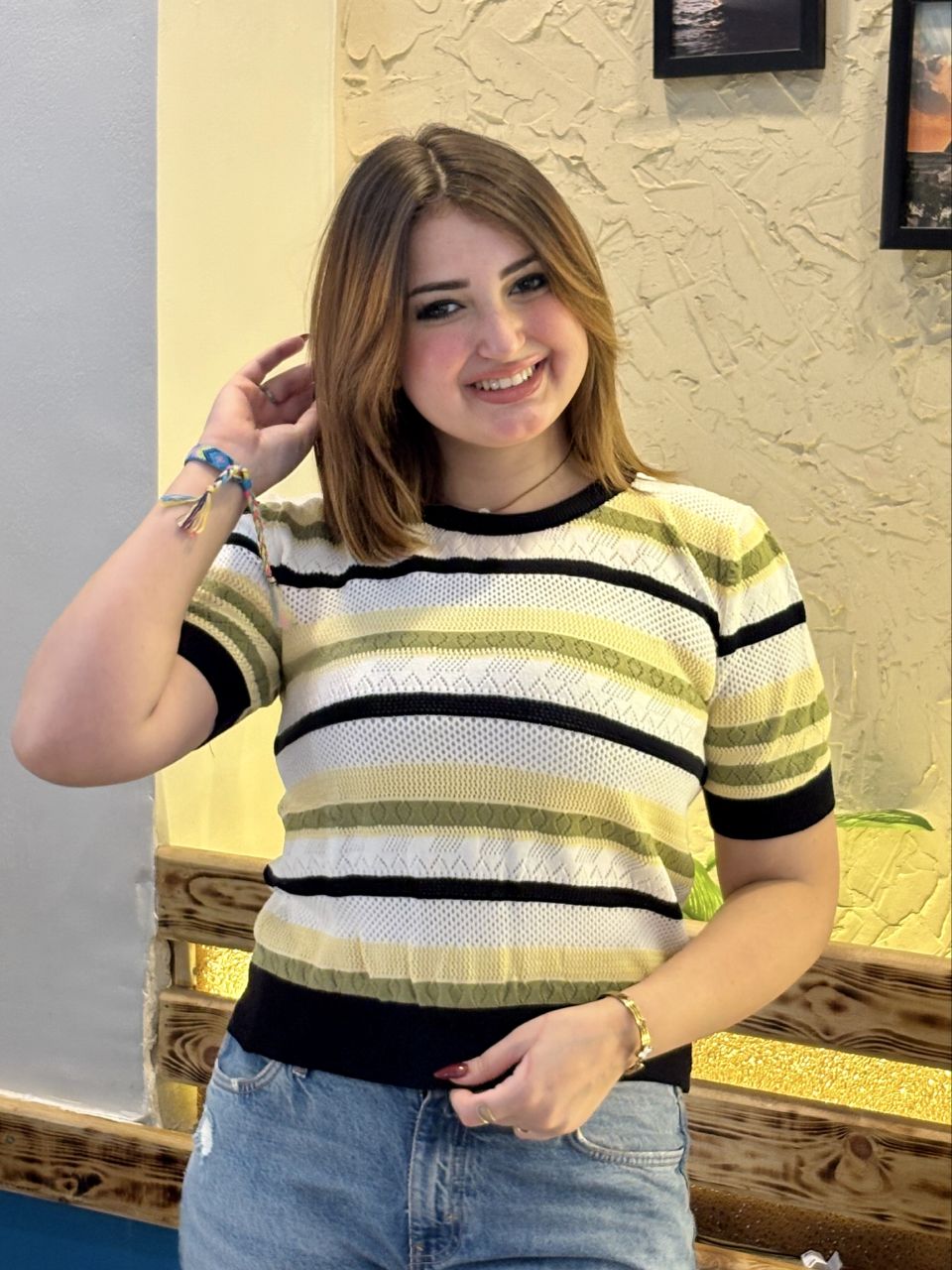 Casual Striped Texture Top