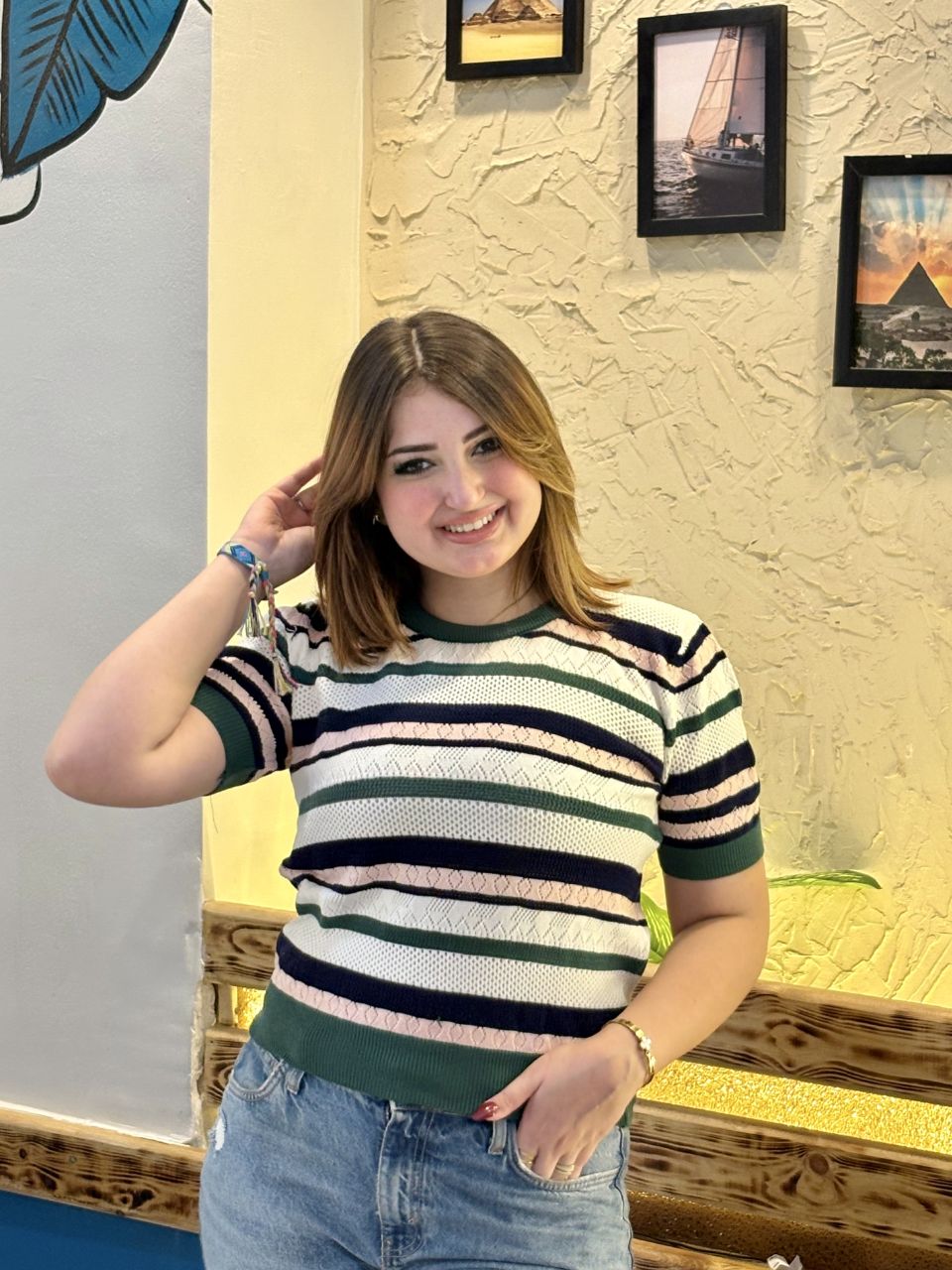 Casual Striped Texture Top