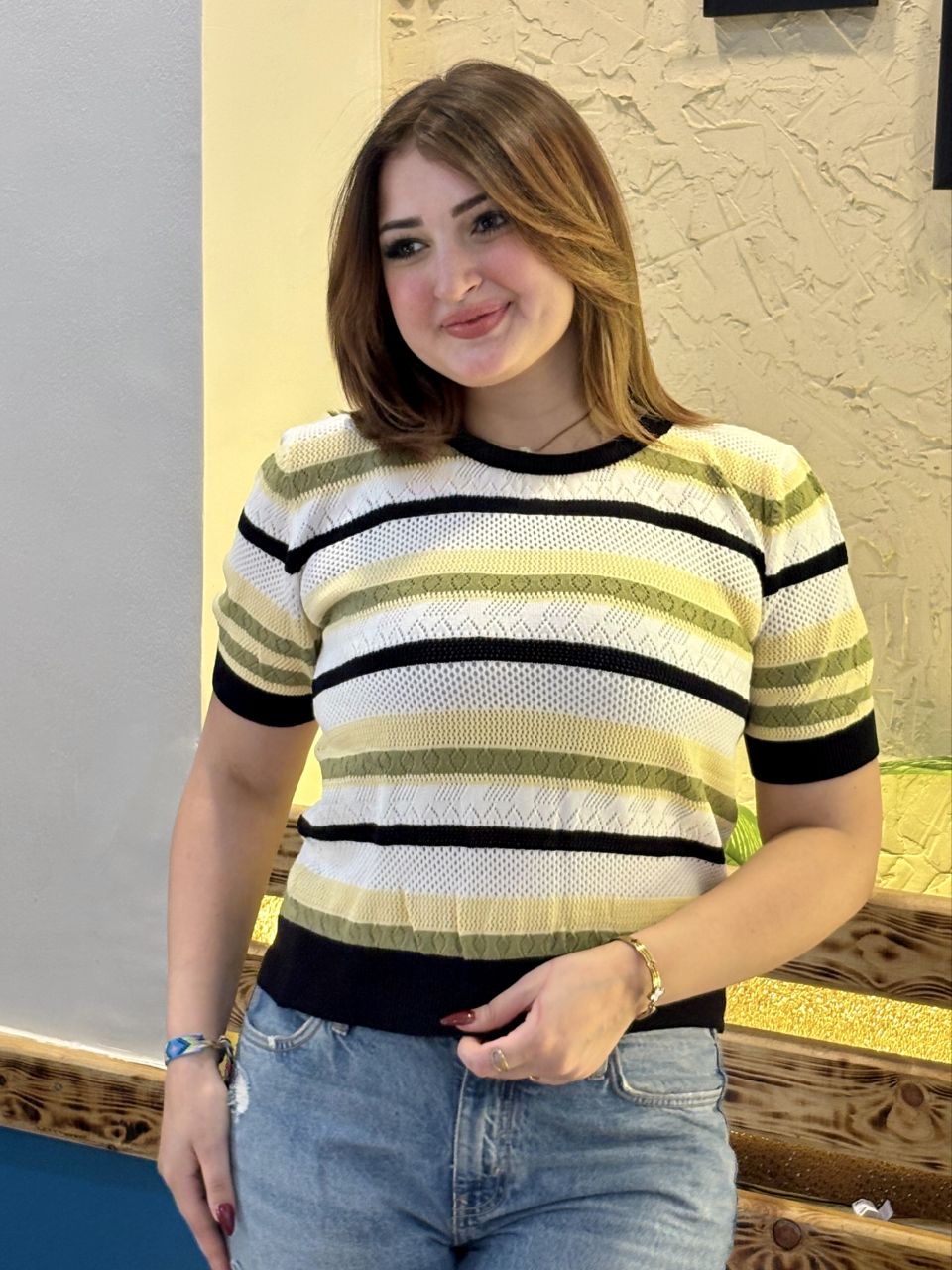 Casual Striped Texture Top