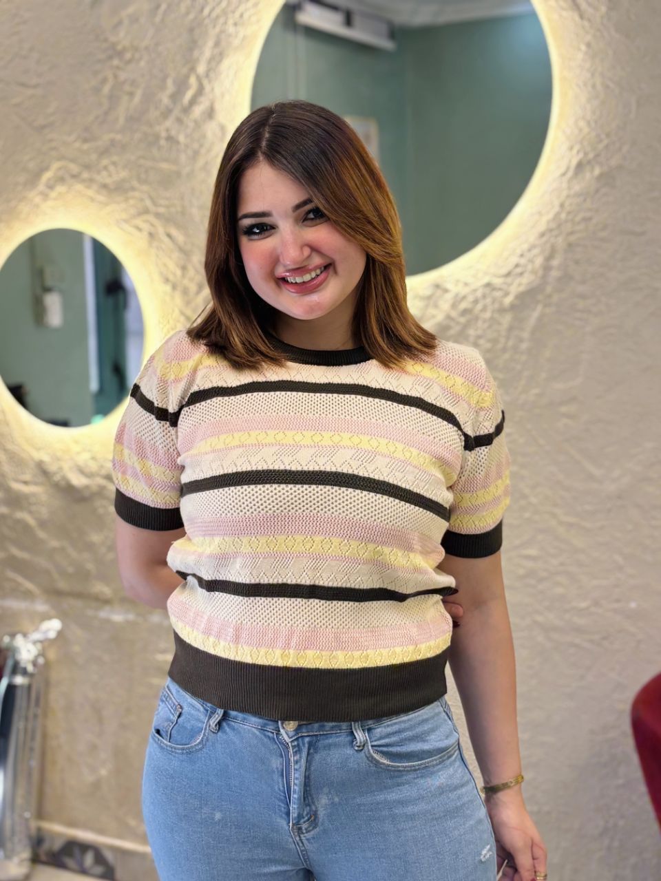 Casual Striped Texture Top