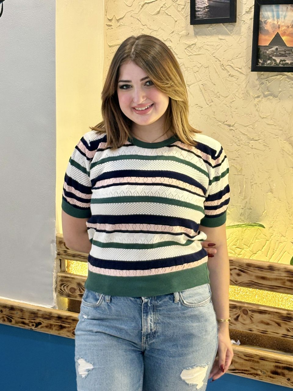 Casual Striped Texture Top
