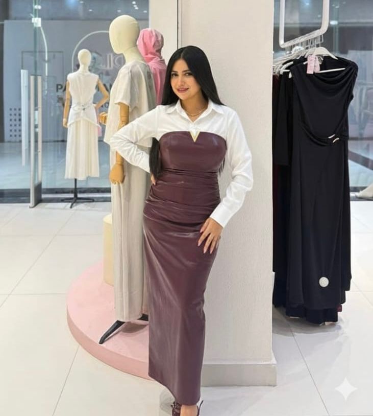 LEATHER STRAPLESS MIDI DRESS