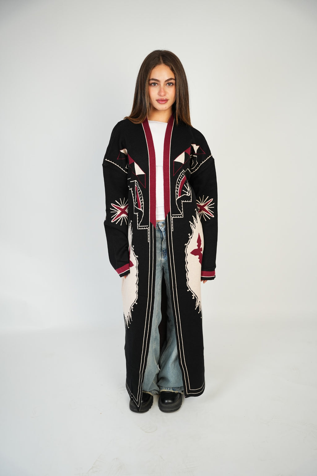 Art Pattern Long Cardigan