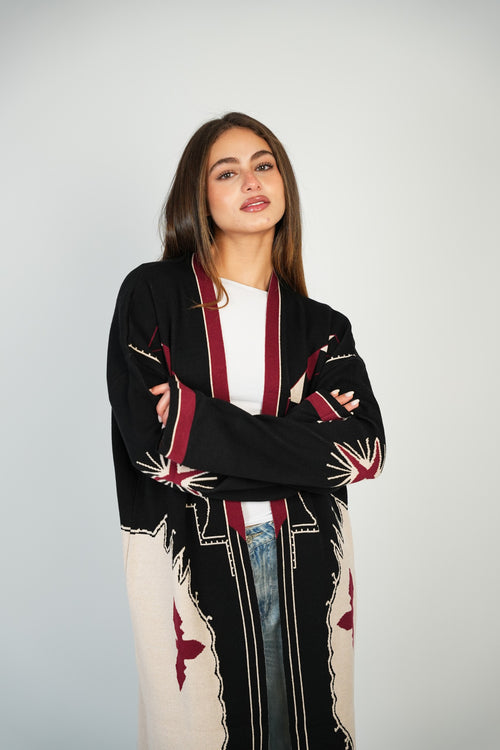 Art Pattern Long Cardigan
