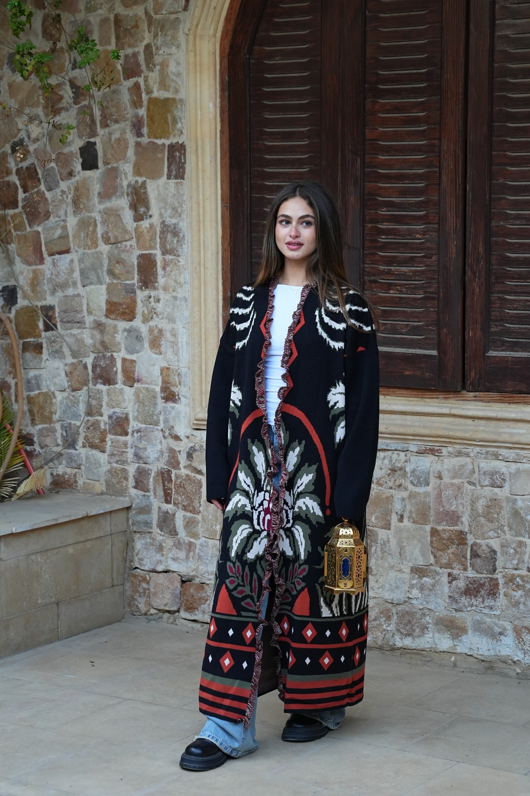 BOHO FRINGE LONG CARDIGAN