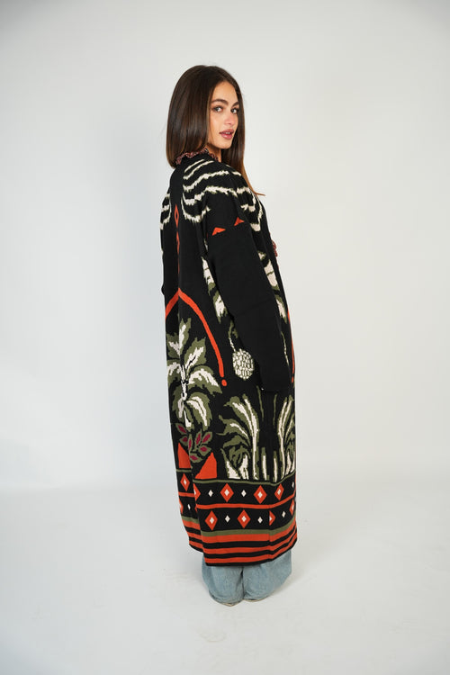 BOHO FRINGE LONG CARDIGAN