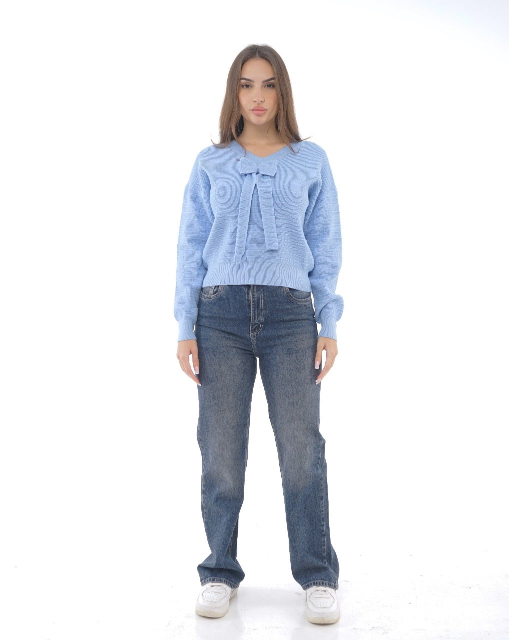 BOW DETAIL KNIT BLOUSE