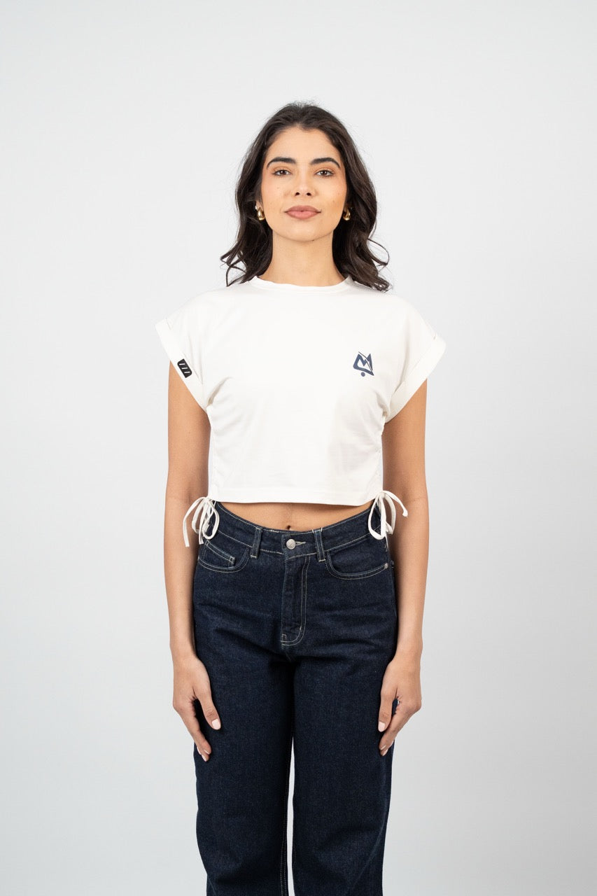 SIDE TIE SPORT CROP TEE