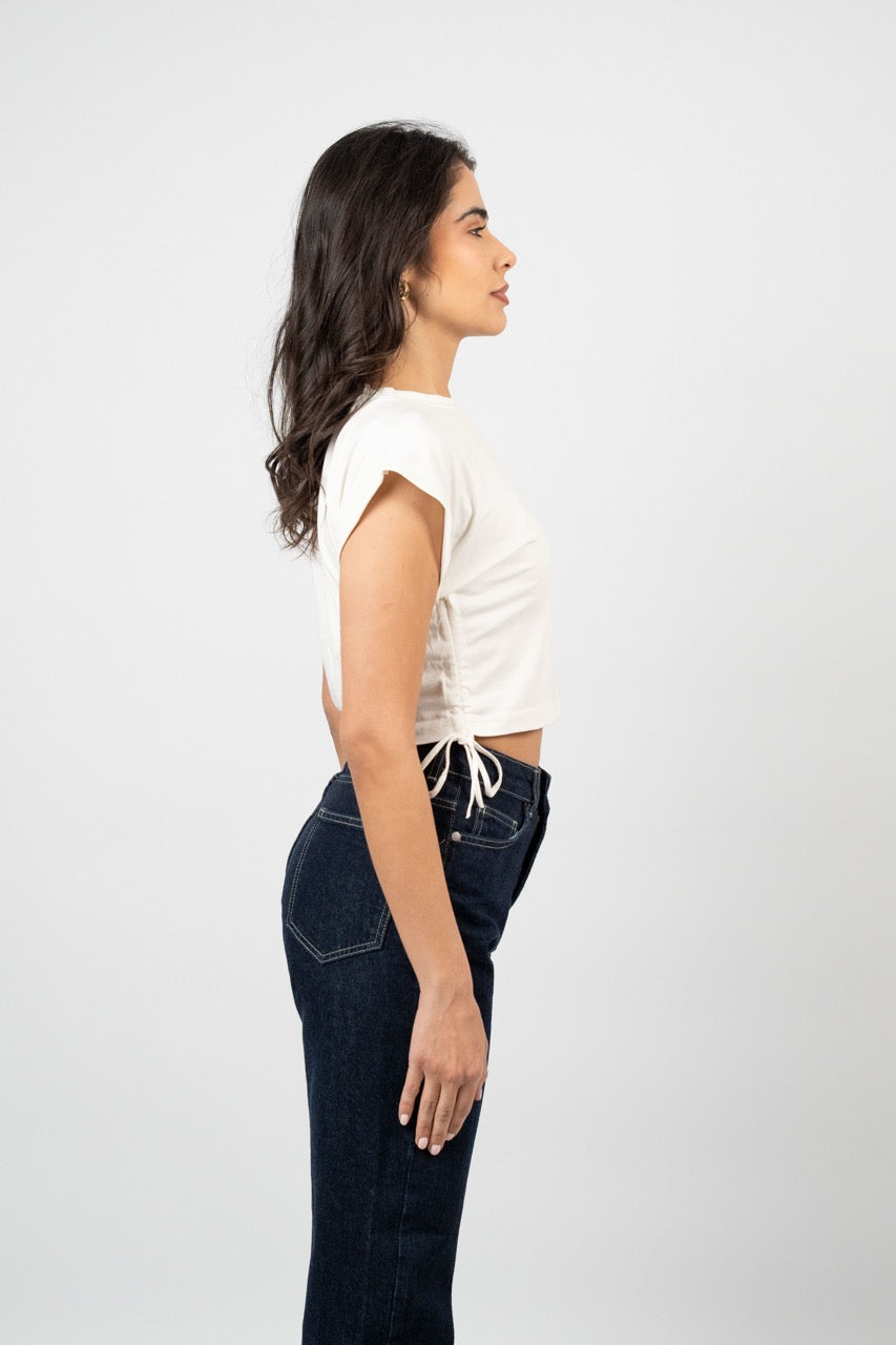 SIDE TIE SPORT CROP TEE