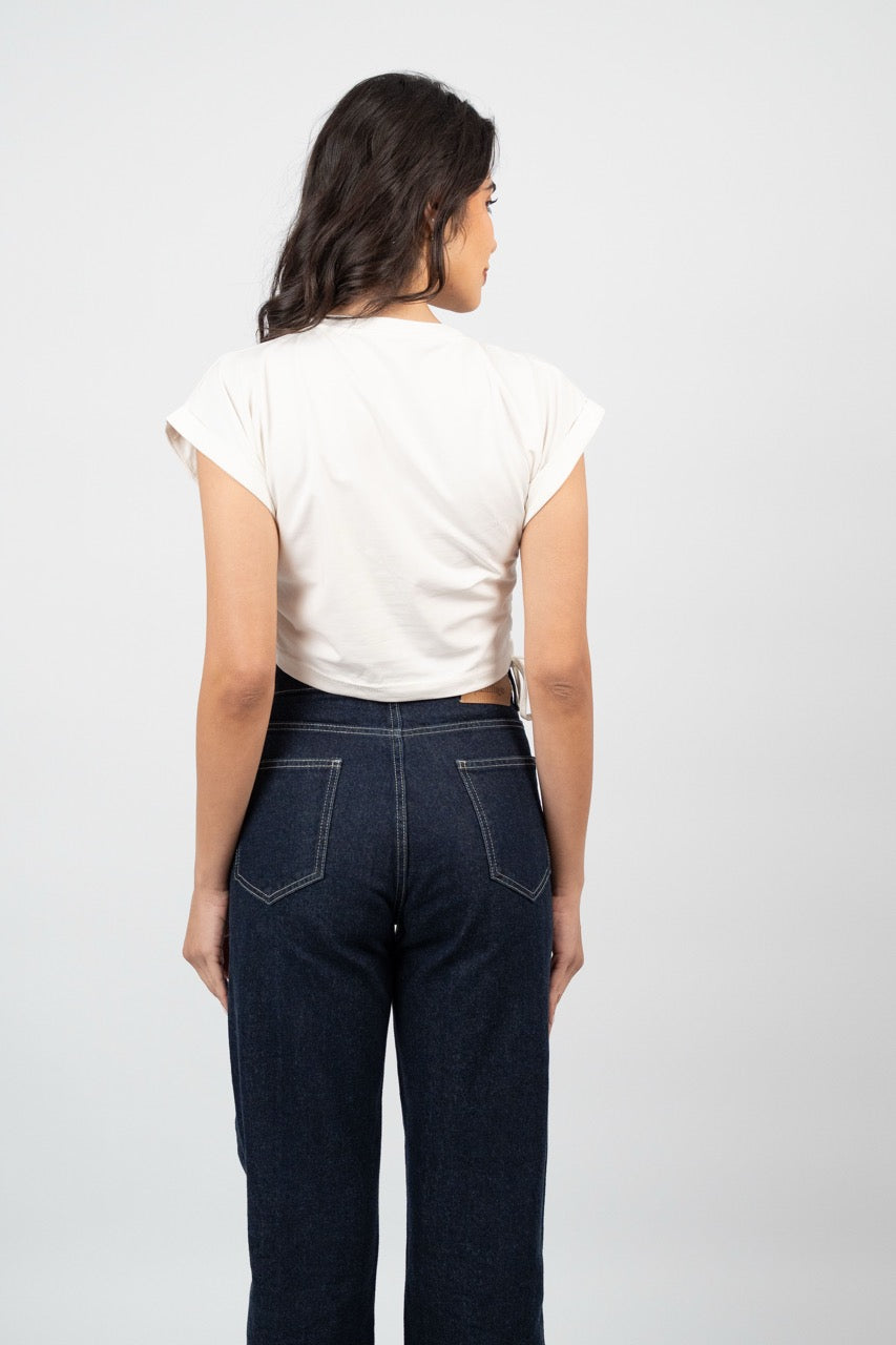 SIDE TIE SPORT CROP TEE