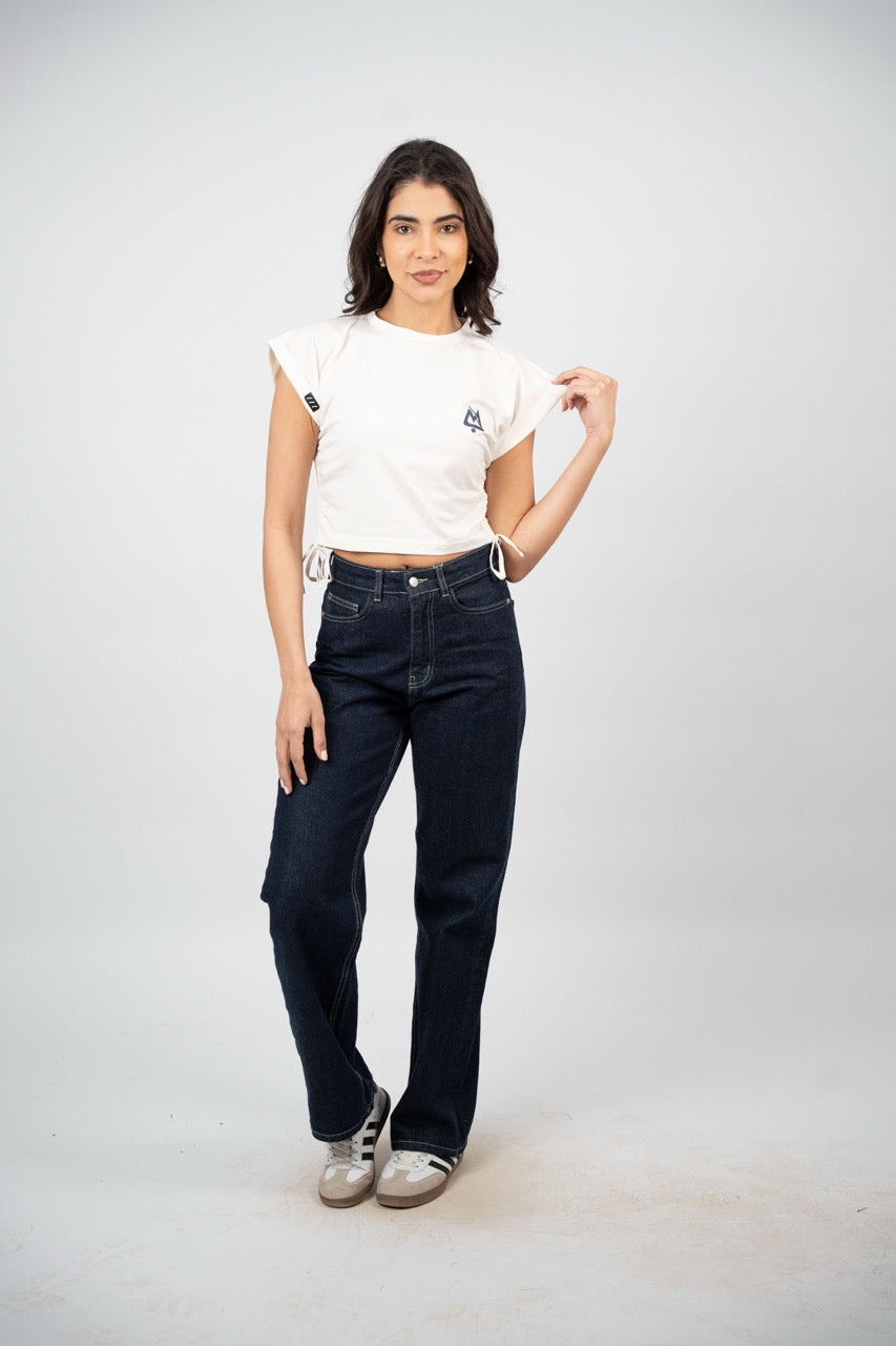 SIDE TIE SPORT CROP TEE