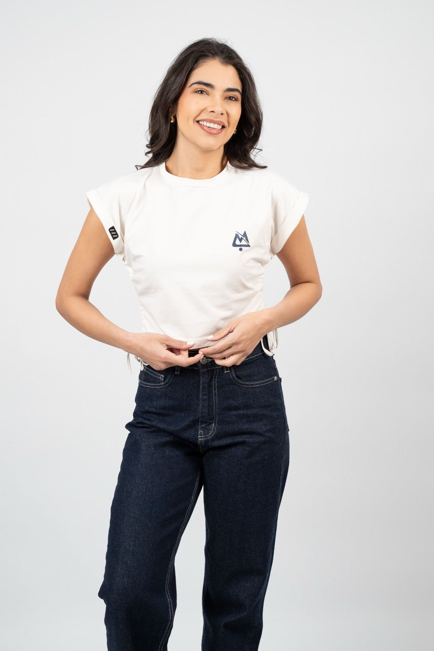 SIDE TIE SPORT CROP TEE