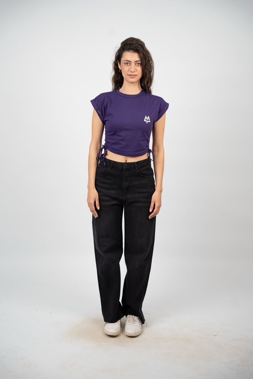 SIDE TIE SPORT CROP TEE