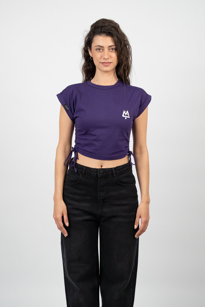SIDE TIE SPORT CROP TEE