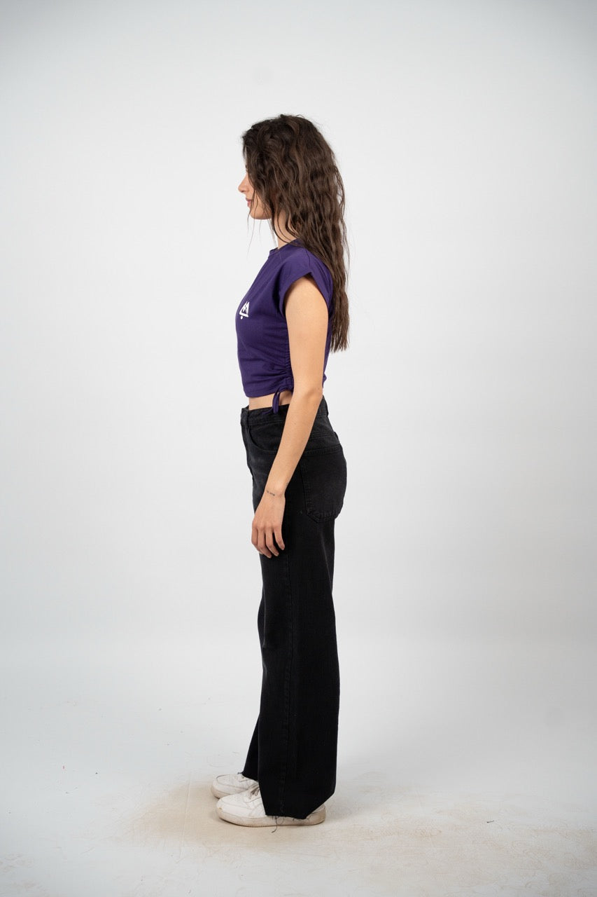 SIDE TIE SPORT CROP TEE