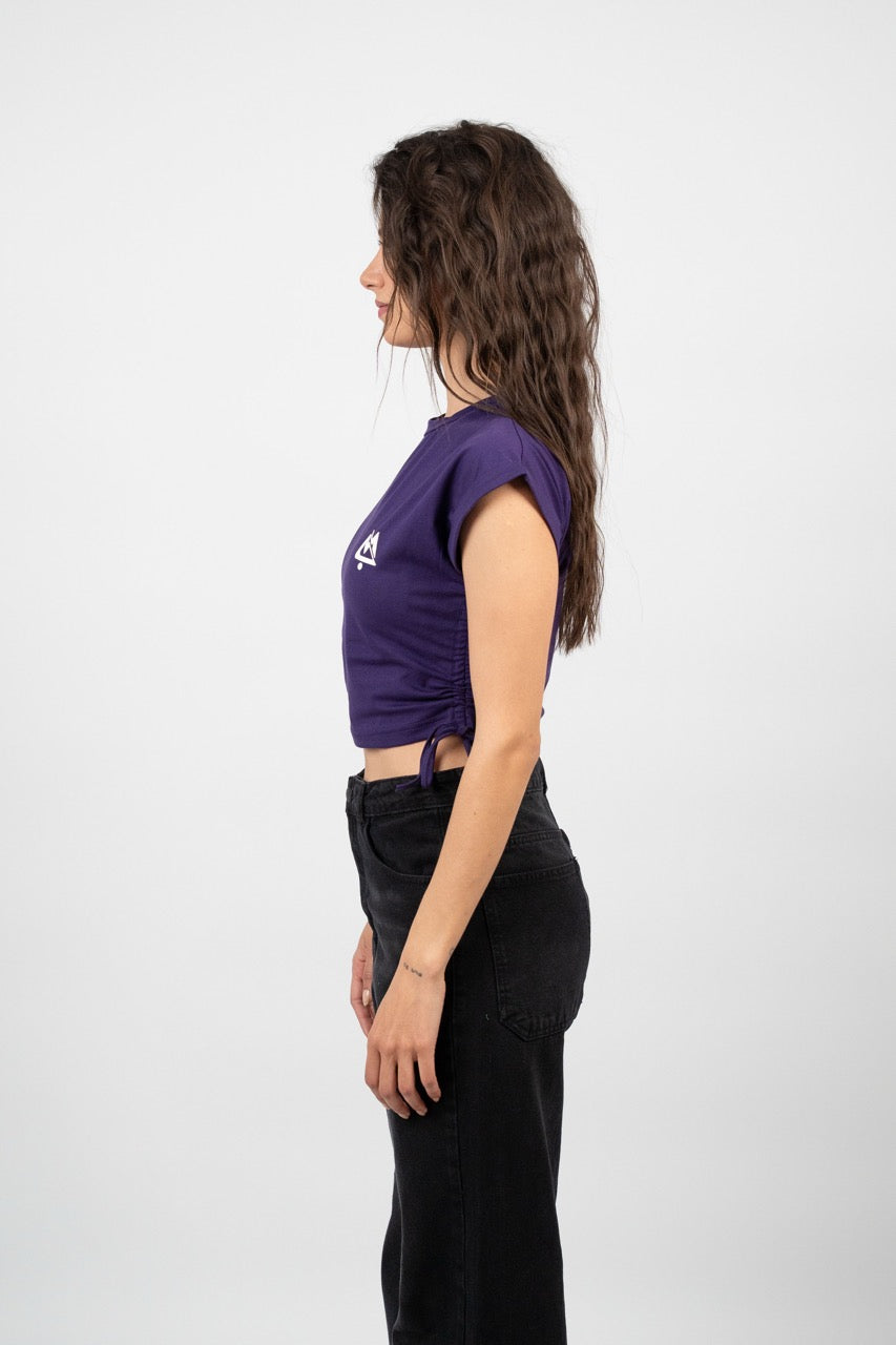 SIDE TIE SPORT CROP TEE