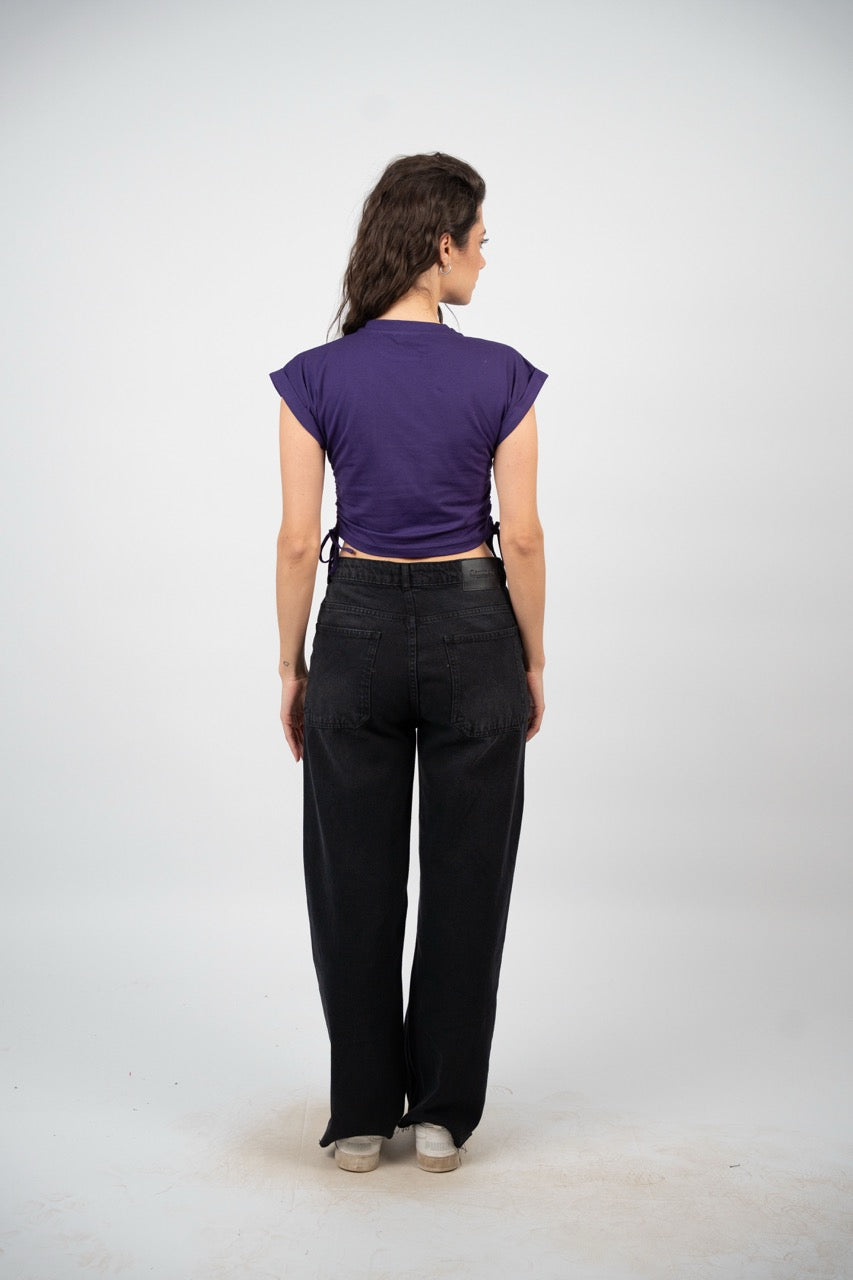 SIDE TIE SPORT CROP TEE