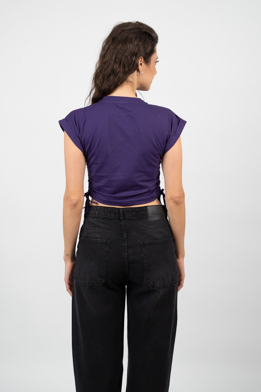 SIDE TIE SPORT CROP TEE