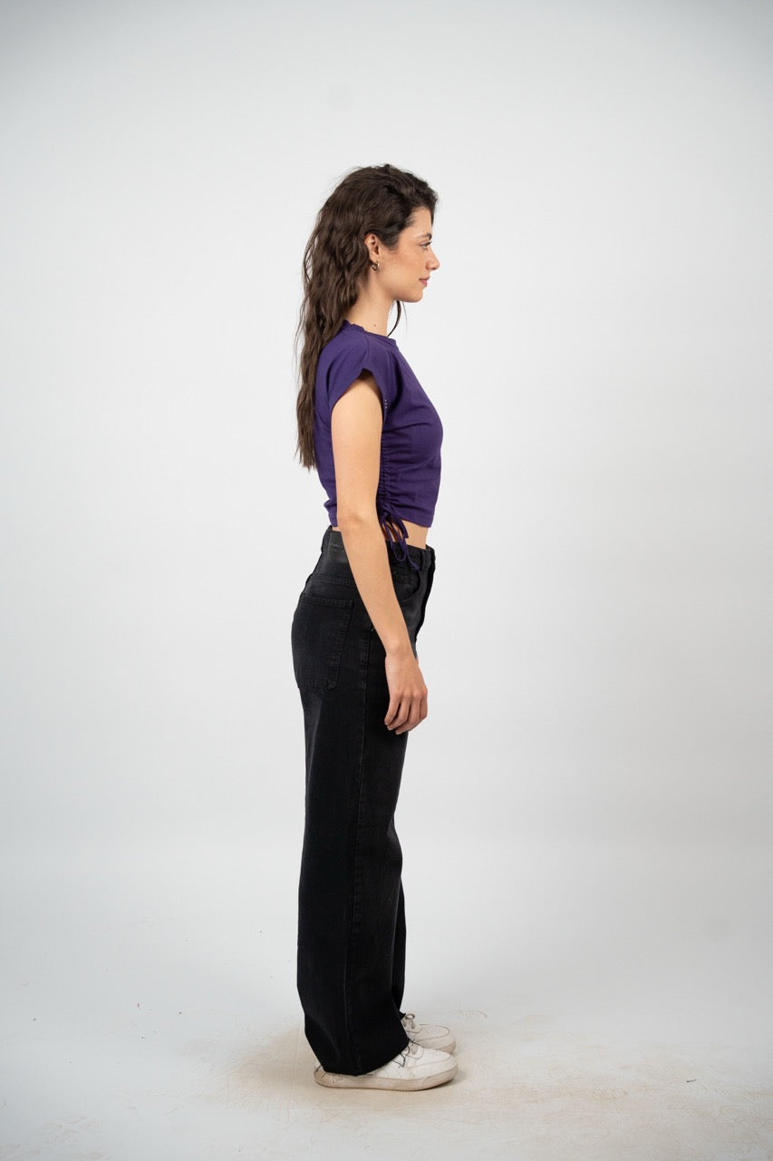 SIDE TIE SPORT CROP TEE