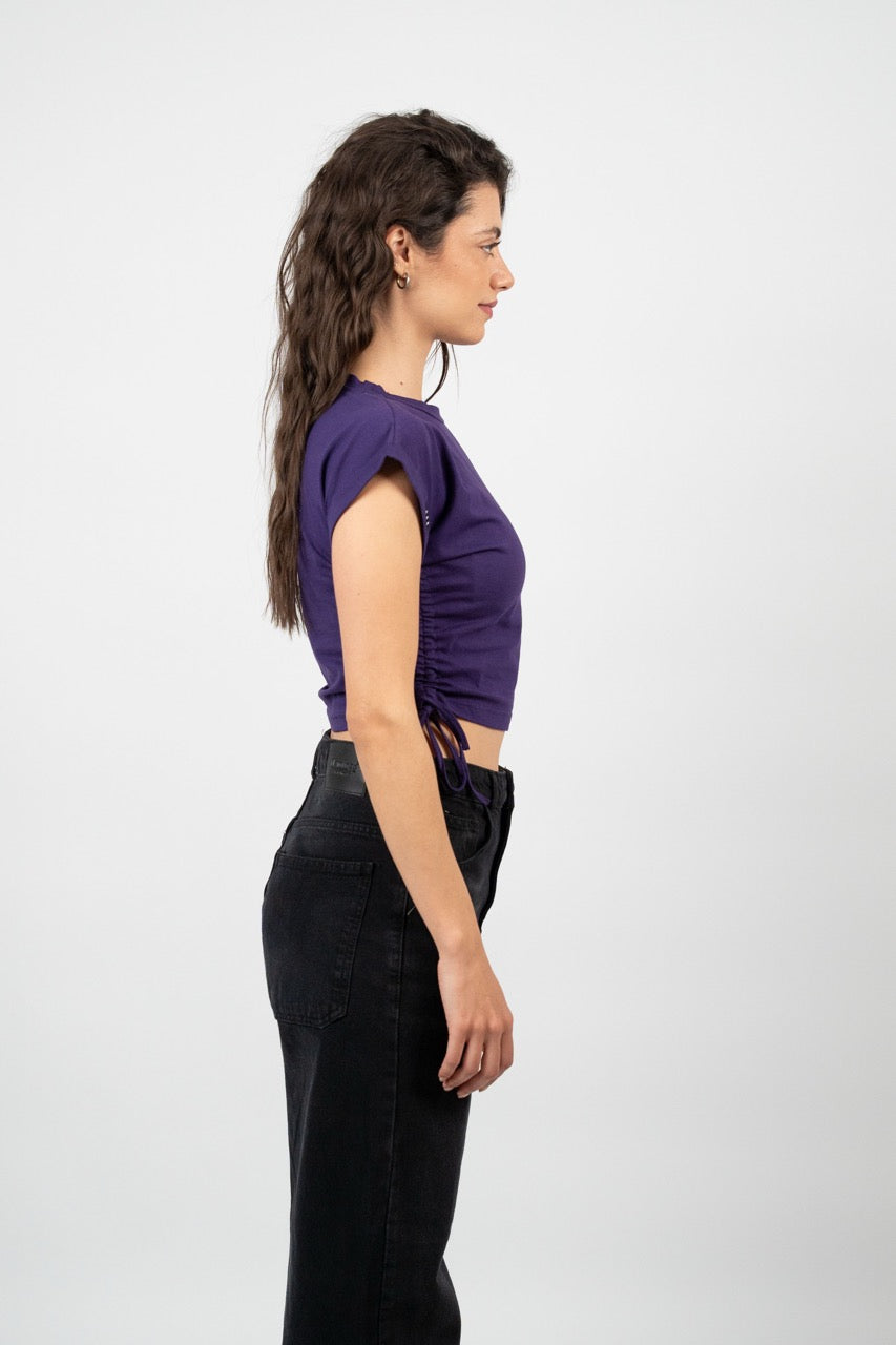 SIDE TIE SPORT CROP TEE