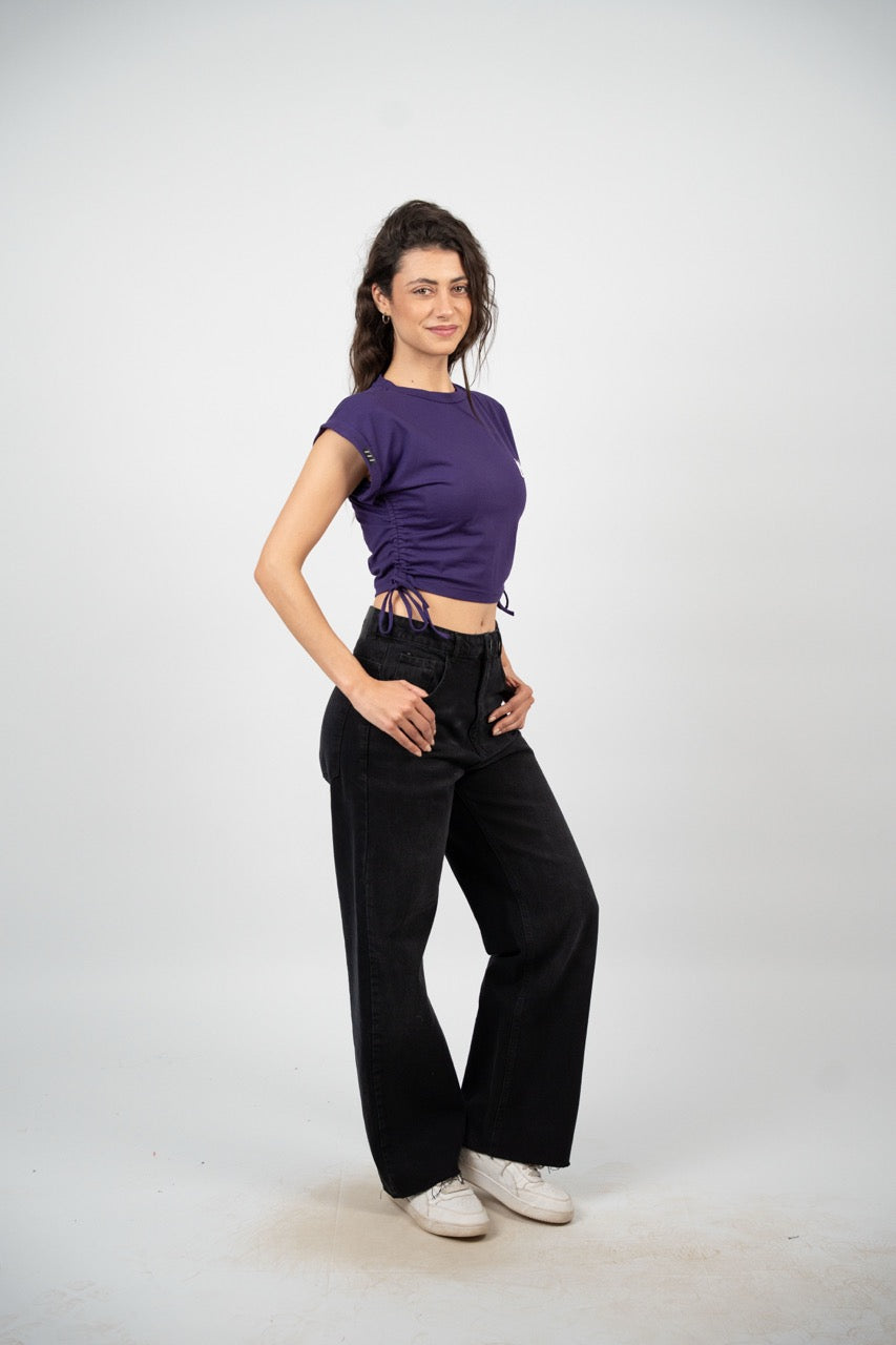 SIDE TIE SPORT CROP TEE