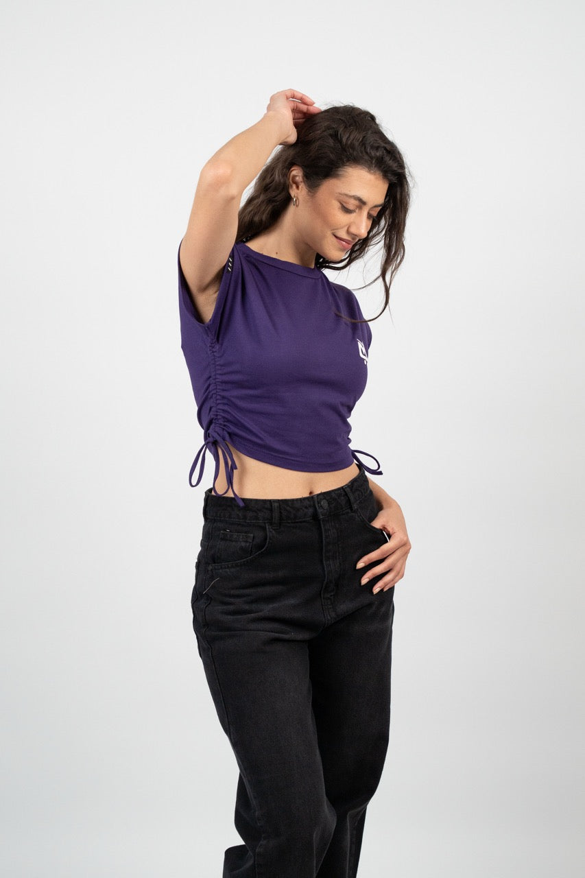 SIDE TIE SPORT CROP TEE