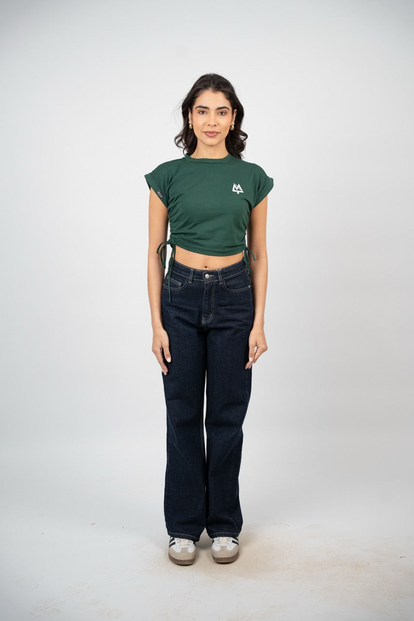 SIDE TIE SPORT CROP TEE