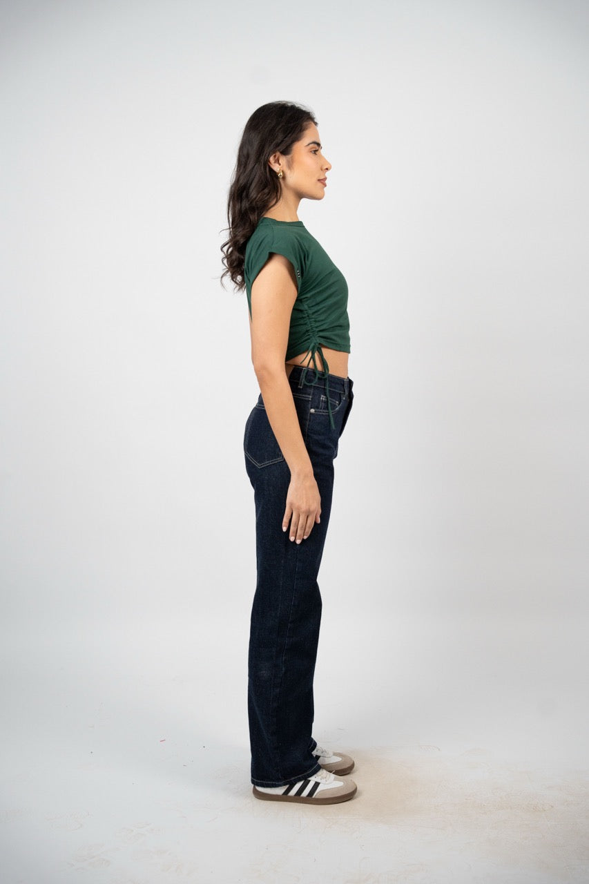 SIDE TIE SPORT CROP TEE