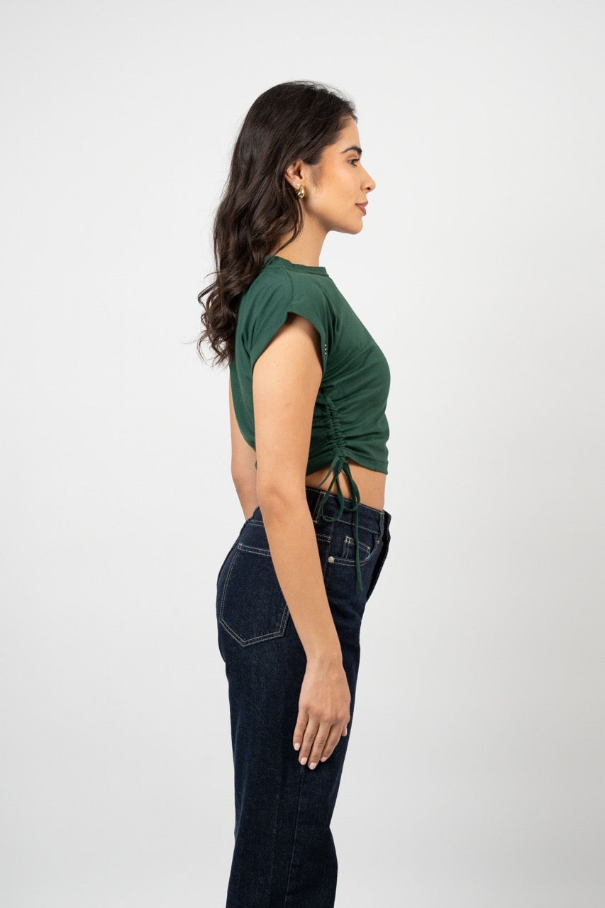 SIDE TIE SPORT CROP TEE