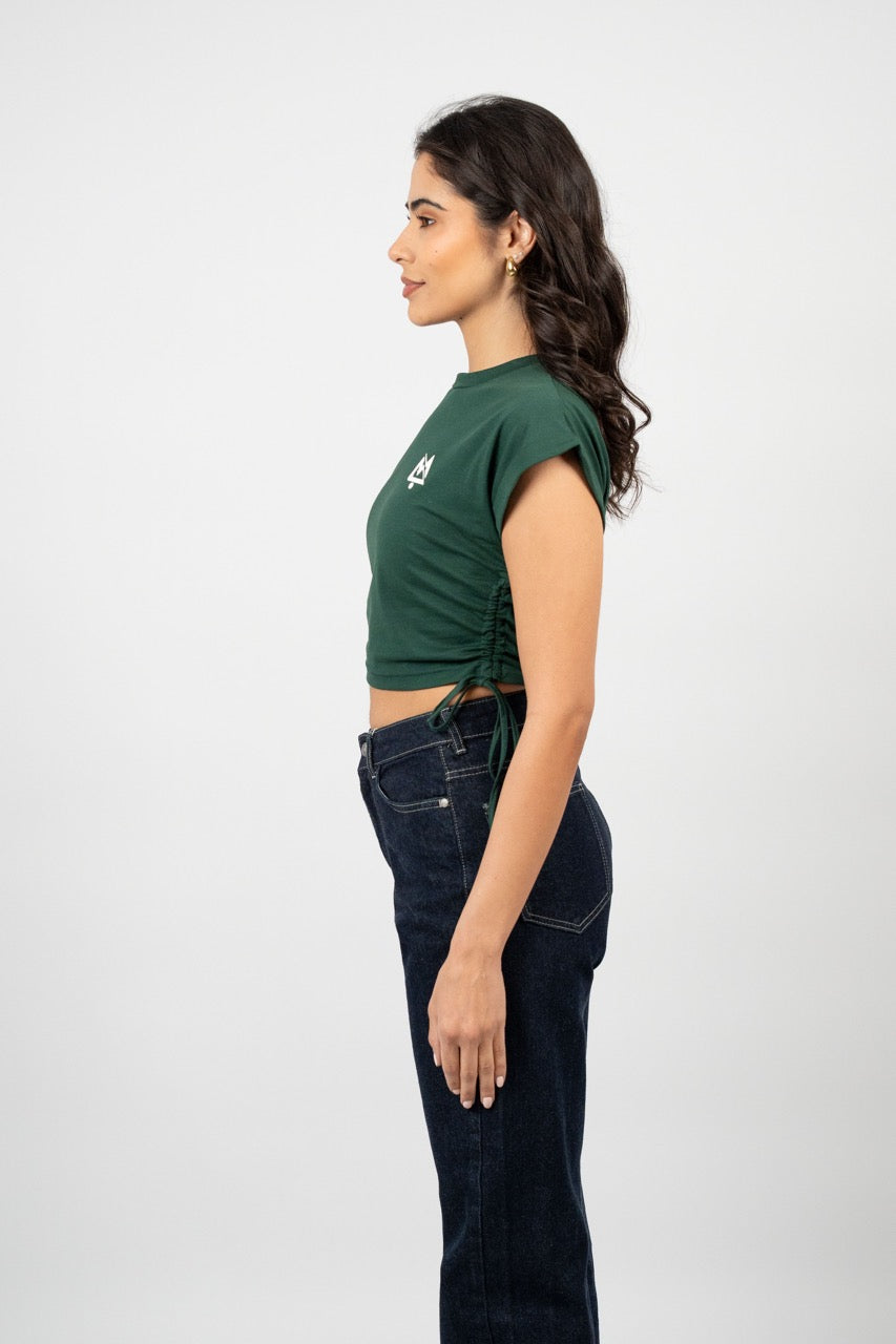 SIDE TIE SPORT CROP TEE