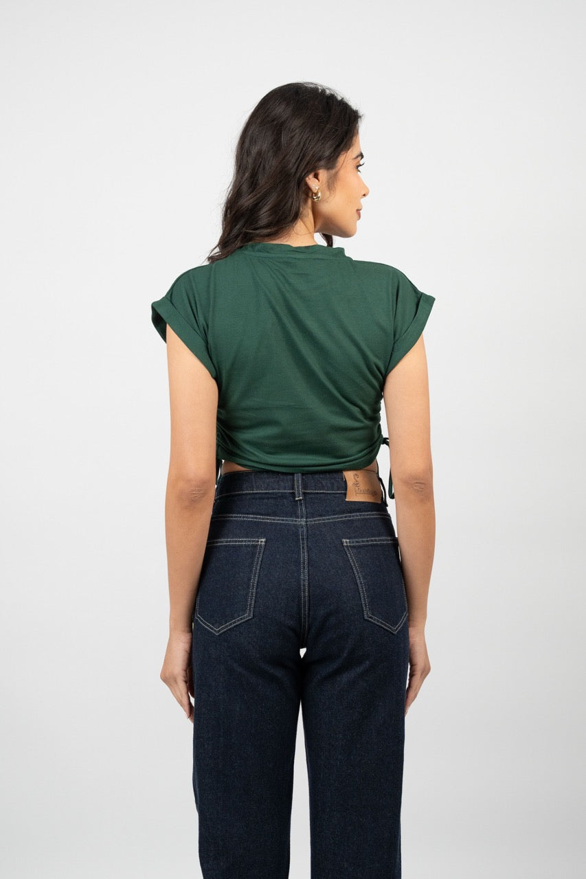 SIDE TIE SPORT CROP TEE