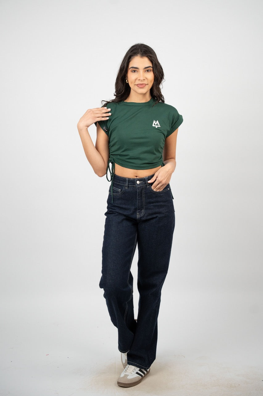 SIDE TIE SPORT CROP TEE