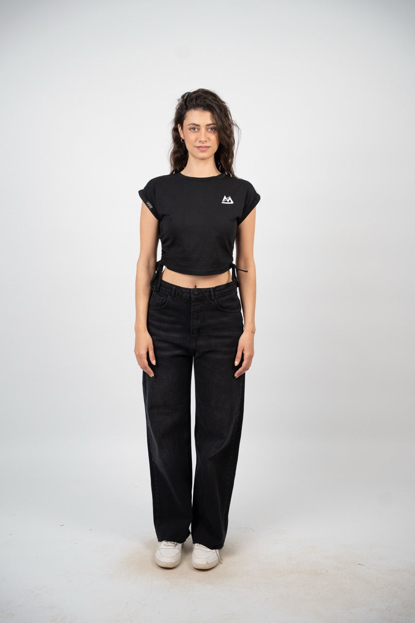 SIDE TIE SPORT CROP TEE