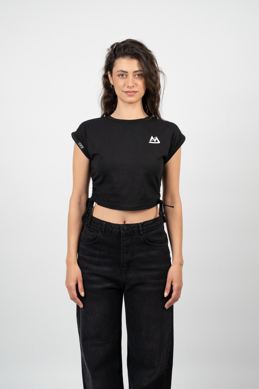 SIDE TIE SPORT CROP TEE