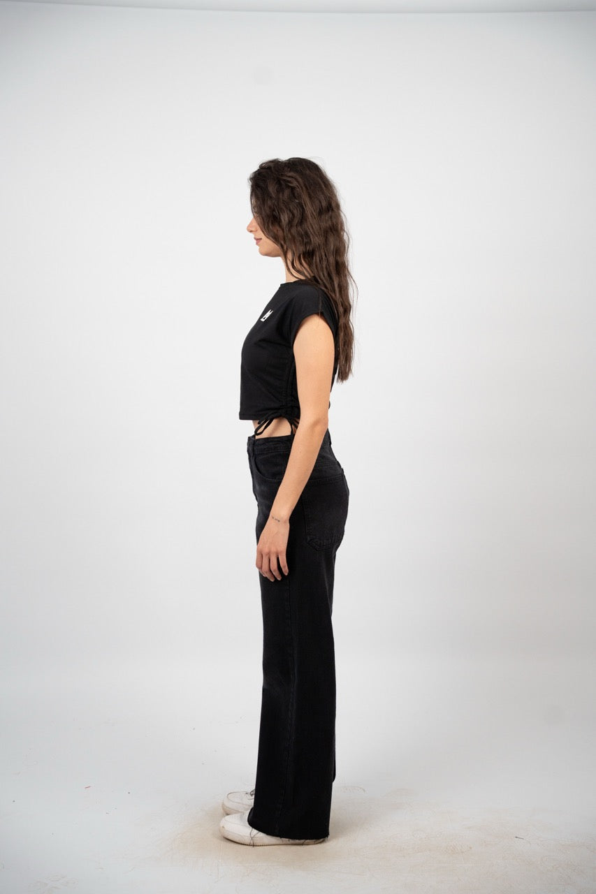 SIDE TIE SPORT CROP TEE