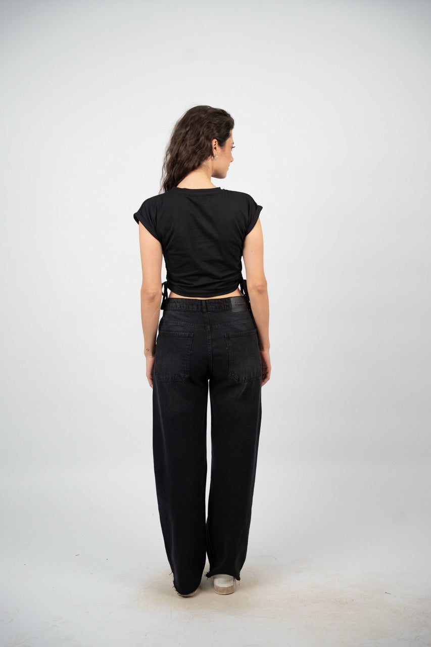 SIDE TIE SPORT CROP TEE