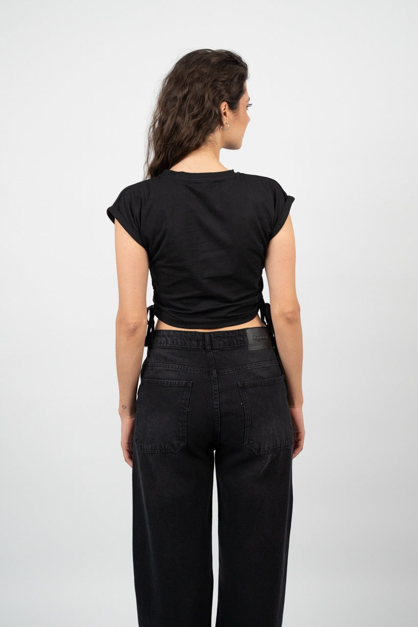 SIDE TIE SPORT CROP TEE