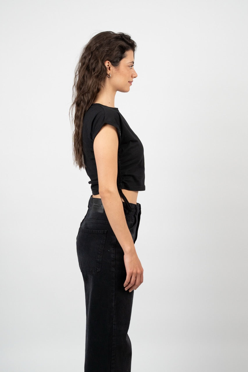 SIDE TIE SPORT CROP TEE