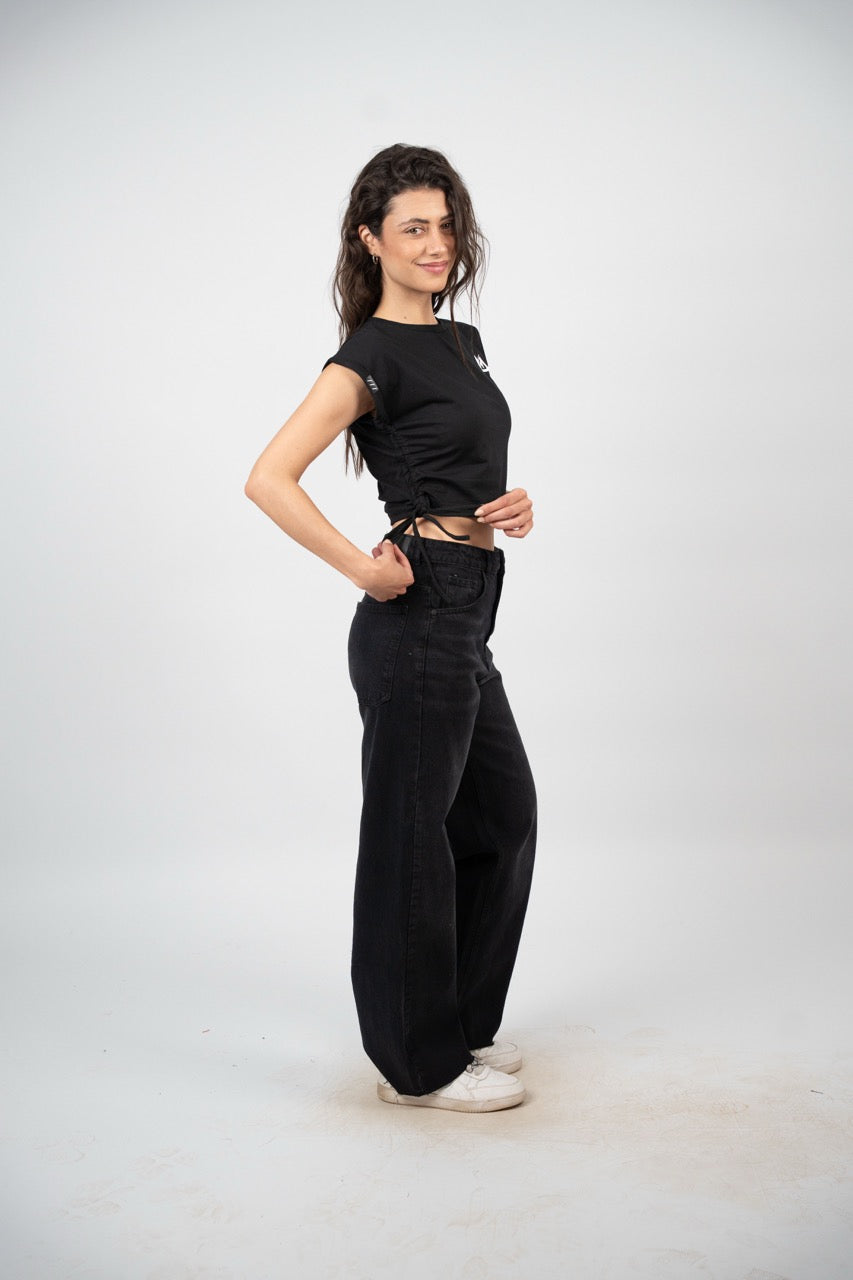 SIDE TIE SPORT CROP TEE