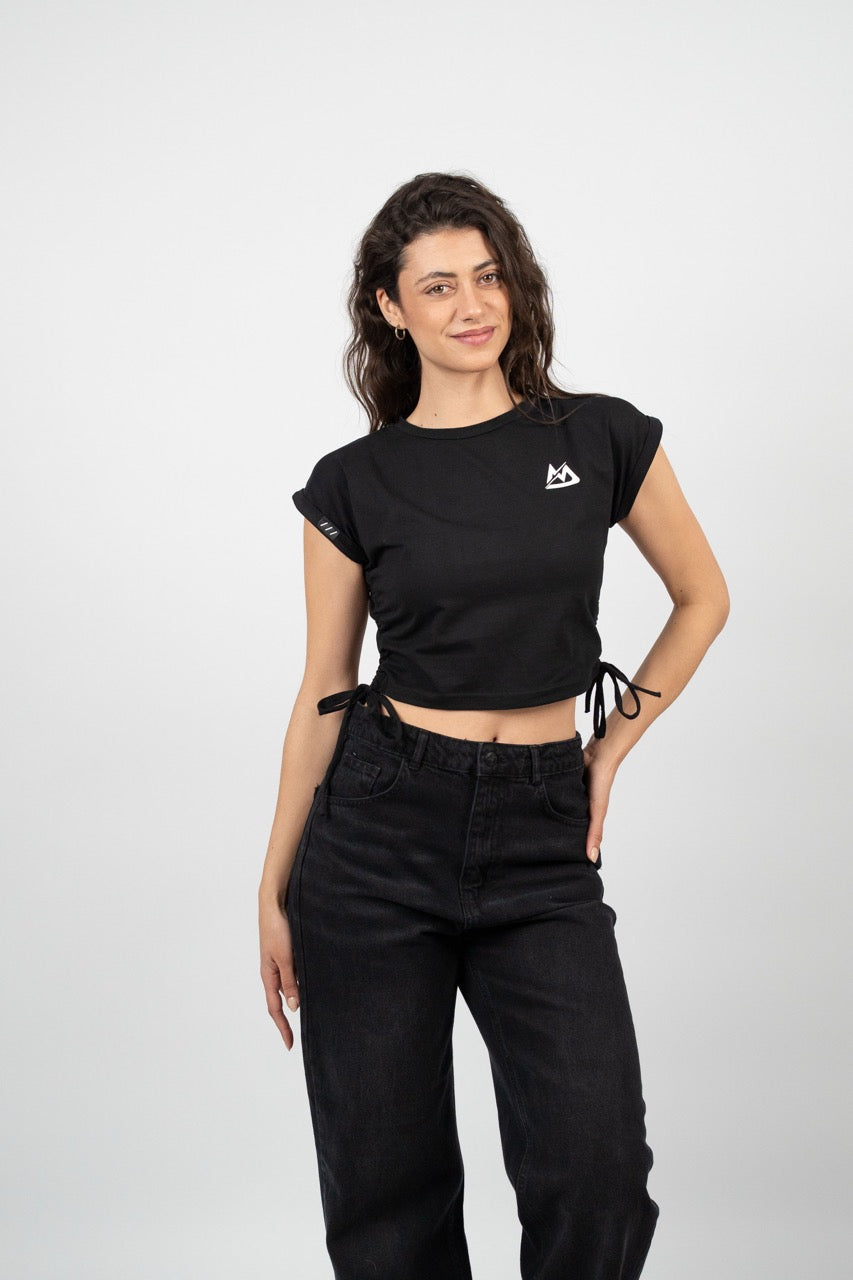 SIDE TIE SPORT CROP TEE