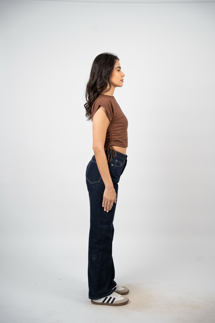 SIDE TIE SPORT CROP TEE