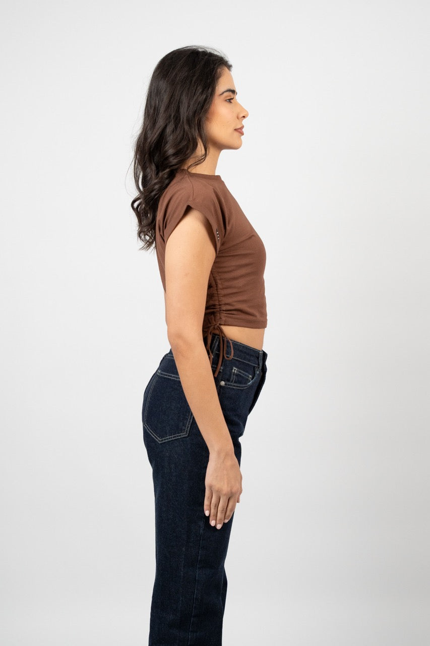 SIDE TIE SPORT CROP TEE