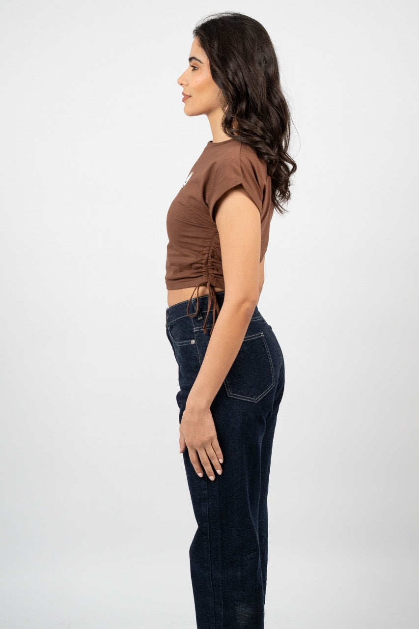 SIDE TIE SPORT CROP TEE