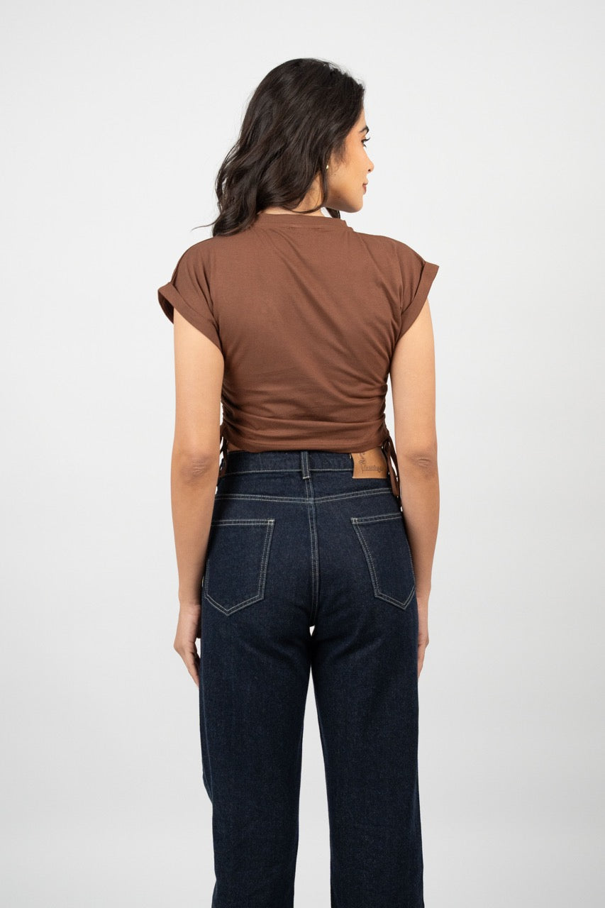 SIDE TIE SPORT CROP TEE